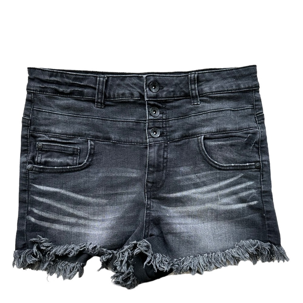 Ariya Jeansβ Women's Black High Rise Jeans Short with Distressed Size 11/30